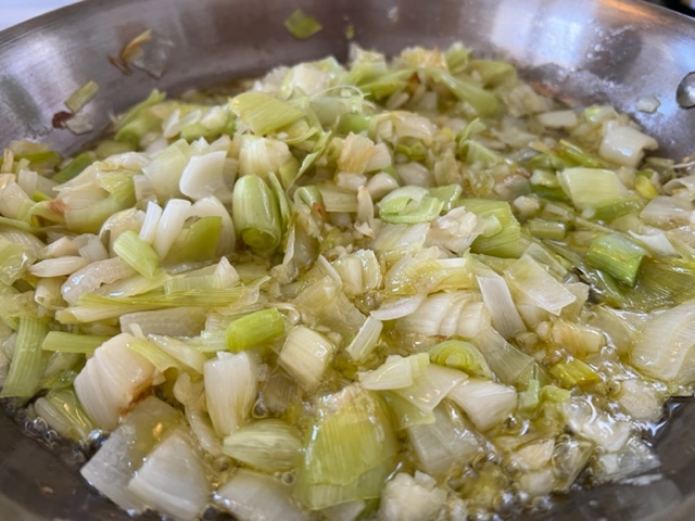 prepping for bean and veggie soup